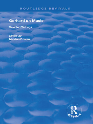 cover image of Gerhard on Music